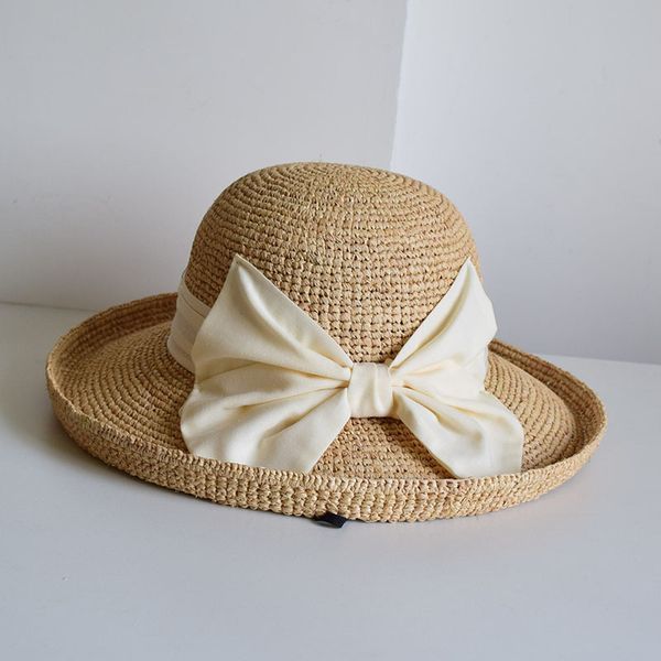 women sun hat ultra fold up brim raffia straw hat with elegent bow packable modern style summer lady wide brim crochet, Blue;gray
women sun hat ultra fold up brim raffia straw hat with elegent bow packable modern style summer lady wide brim crochet, Blue;gray