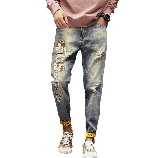 fashion vintage mens ripped jeans pants slim fit distressed hip hop denim pants 2020 new spring men jeans, Blue
fashion vintage mens ripped jeans pants slim fit distressed hip hop denim pants 2020 new spring men jeans, Blue