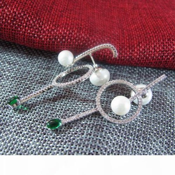 long 925 sterling silver earpin cz diamond imitation pearl emerald green earrings 18k white gold plated women party jewelry, Golden;silver
long 925 sterling silver earpin cz diamond imitation pearl emerald green earrings 18k white gold plated women party jewelry, Golden;silver
