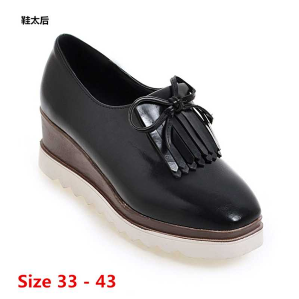 женщины платформа обувь клинья slip-on женщина обувь женского оксфорд клин плоских туфель для женщин малого большого размера 33 - 43, Black
женщины платформа обувь клинья slip-on женщина обувь женского оксфорд клин плоских туфель для женщин малого большого размера 33 - 43, Black