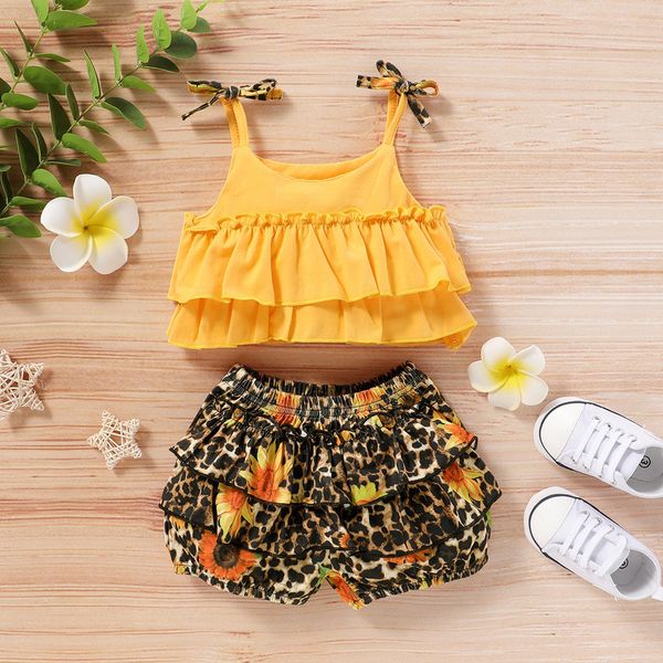designer cute baby kids clothes solid sleeveless sling ruffled leopard print flower shorts fashion girls outfit clothes new, Pink;blue
designer cute baby kids clothes solid sleeveless sling ruffled leopard print flower shorts fashion girls outfit clothes new, Pink;blue