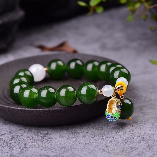 wholesale joursneige green chalcedony crystal bracelets 12mm beads with cloisonne shoes pendant bracelet lucky for women jewelry y200730, Black
wholesale joursneige green chalcedony crystal bracelets 12mm beads with cloisonne shoes pendant bracelet lucky for women jewelry y200730, Black