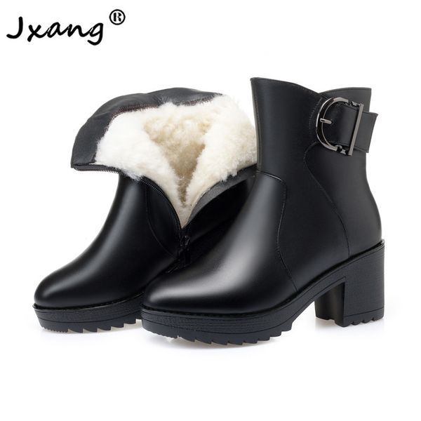 jxang 2020 new black mid calf wool snow boots women platform winter genuine leather snow boots heel luxury wool female
jxang 2020 new black mid calf wool snow boots women platform winter genuine leather snow boots heel luxury wool female
