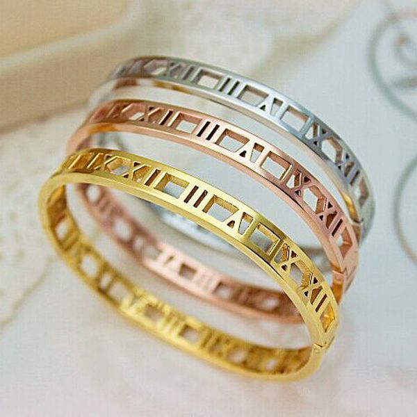 pb29 2018 new fashion rome figures gold plate titanium silver rose gold three colors bangle for gifts ing, Black
pb29 2018 new fashion rome figures gold plate titanium silver rose gold three colors bangle for gifts ing, Black