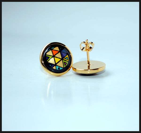 geometric fantasy series 18k gold-plated enamel earrings for women stud earrings, Golden;silver
geometric fantasy series 18k gold-plated enamel earrings for women stud earrings, Golden;silver