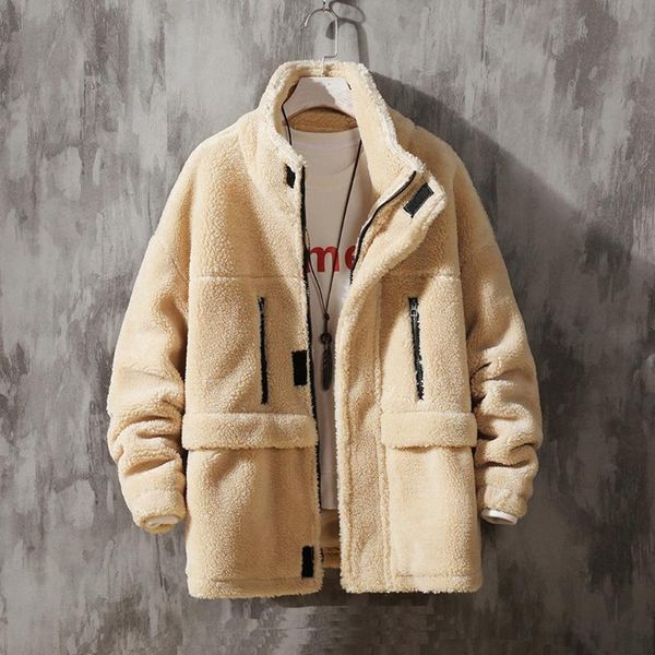 men's autumn winter casual pure color lamb woolen cotton-padded jacket coat ropa hombre de marca dropshiping 2020 w1007, Black
men's autumn winter casual pure color lamb woolen cotton-padded jacket coat ropa hombre de marca dropshiping 2020 w1007, Black