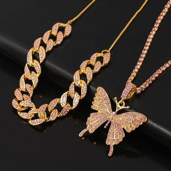 butterfly pendant 9mm rose gold cuban chain cubic charm pink tennis chain necklace men women hip hop jewelry gift, Silver
butterfly pendant 9mm rose gold cuban chain cubic charm pink tennis chain necklace men women hip hop jewelry gift, Silver