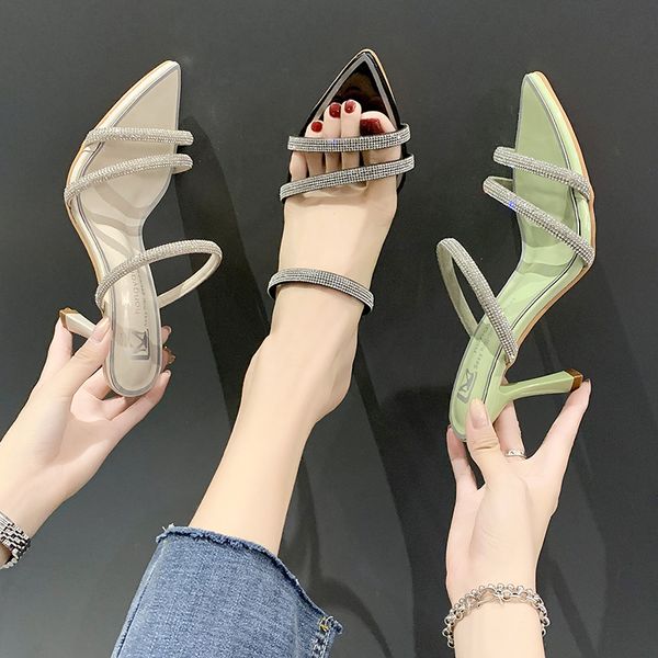 high heel slippers sandals women open pointed toe slippers summer stiletto sandals women crystal narrow band 2020, Black
high heel slippers sandals women open pointed toe slippers summer stiletto sandals women crystal narrow band 2020, Black