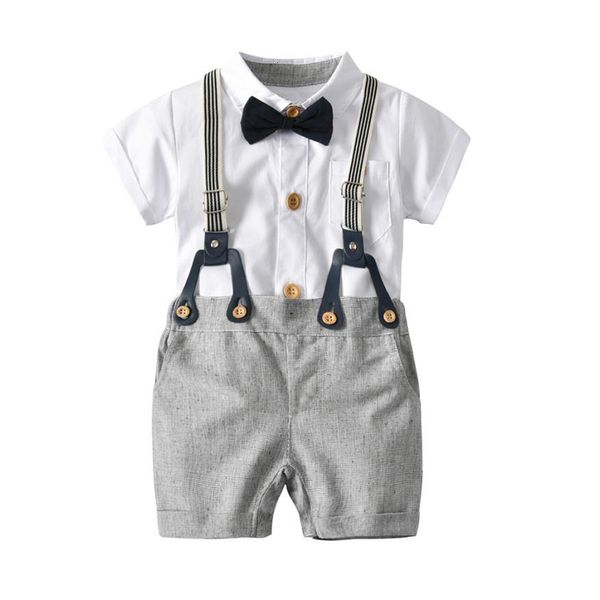 toddler boys summer gentleman bowtie short sleeve shirt+overall shorts sets smart baby clothes adorable august 11, White
toddler boys summer gentleman bowtie short sleeve shirt+overall shorts sets smart baby clothes adorable august 11, White