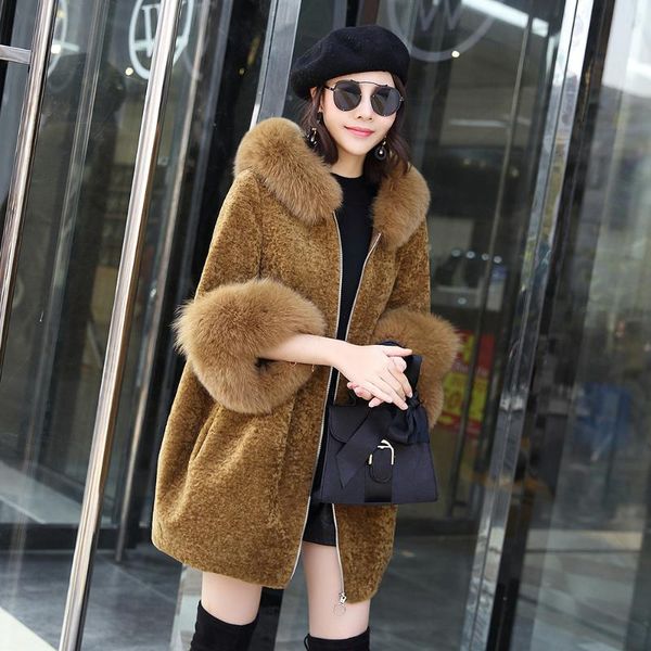 women's fur & faux 2021 women clothing winter outerwear real coats sheep shearing coat 1023, Black
women's fur & faux 2021 women clothing winter outerwear real coats sheep shearing coat 1023, Black