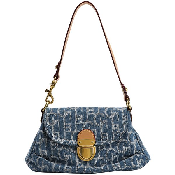 women vintage denim handbag blue ruched letter print ladies crossbody hand bags for women designer large capacity shoulder bag
women vintage denim handbag blue ruched letter print ladies crossbody hand bags for women designer large capacity shoulder bag