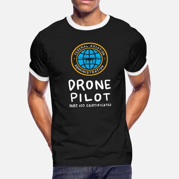 certified drone pilot faa gift t shirt men printed 100% cotton s-3xl costume fitness breathable spring autumn original shirt