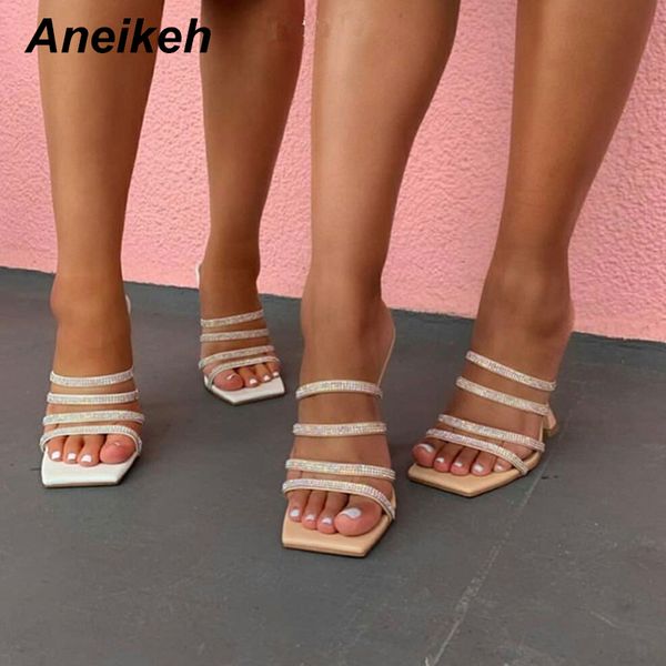 aneikeh summer woman shoes slippers slides pu fashion crystal shallow spike heels slip-on outside square toe size 35- 41 white, Black
aneikeh summer woman shoes slippers slides pu fashion crystal shallow spike heels slip-on outside square toe size 35- 41 white, Black