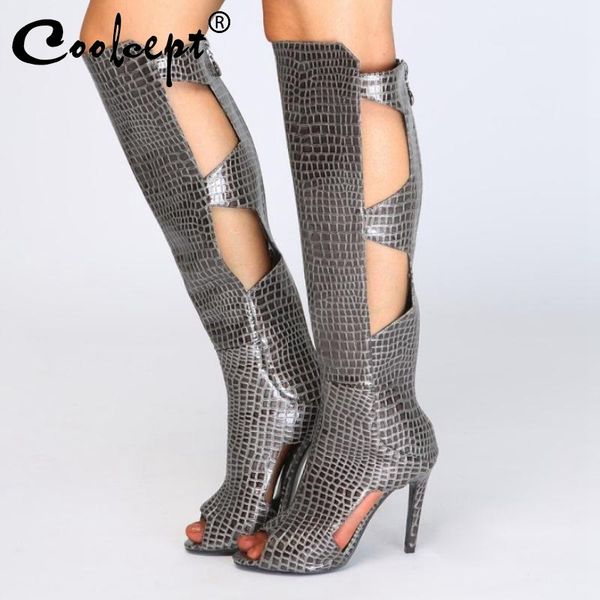boots coolcept colors customized party knee high woman heel brand shoes summer plus size 34-47, Black
boots coolcept colors customized party knee high woman heel brand shoes summer plus size 34-47, Black