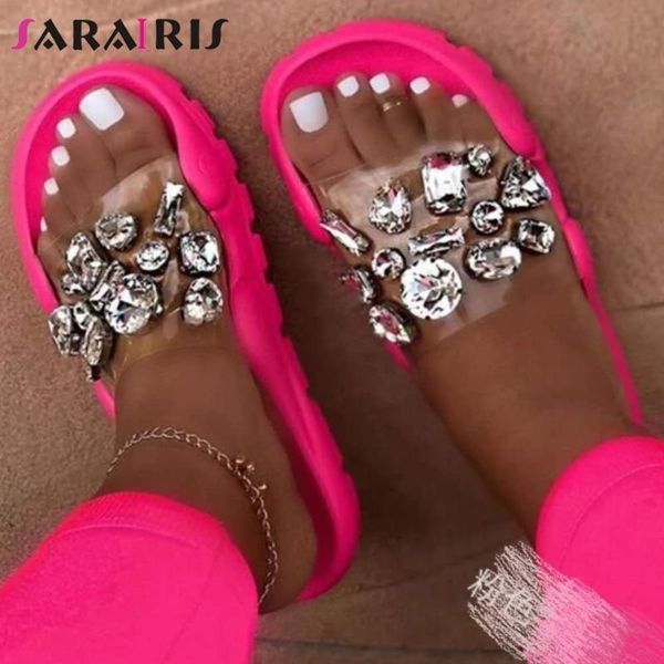 sarairis ins fashion lady crystal slippers open toe summer slippers women open toe rhinestone slip on beach shoes woman, Black
sarairis ins fashion lady crystal slippers open toe summer slippers women open toe rhinestone slip on beach shoes woman, Black