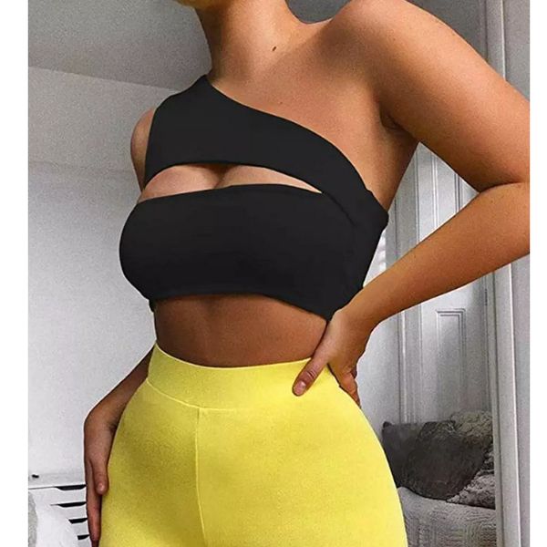 2020 summer new women one shoulder crop solid color sleeveless bra ladies bralet vest tank female 4 colors crop top, Black;white
2020 summer new women one shoulder crop solid color sleeveless bra ladies bralet vest tank female 4 colors crop top, Black;white