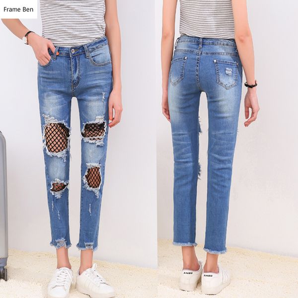 women's jeans fashion spring summer 2021 casual loose high waist versatile mesh stretch ankle length denim pants plus size, Blue
women's jeans fashion spring summer 2021 casual loose high waist versatile mesh stretch ankle length denim pants plus size, Blue