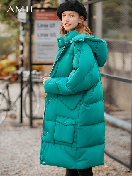 amii korean women down jacket women winter fashion loose solid hooded thick mid long coat female down coat 11940499, Black;white
amii korean women down jacket women winter fashion loose solid hooded thick mid long coat female down coat 11940499, Black;white