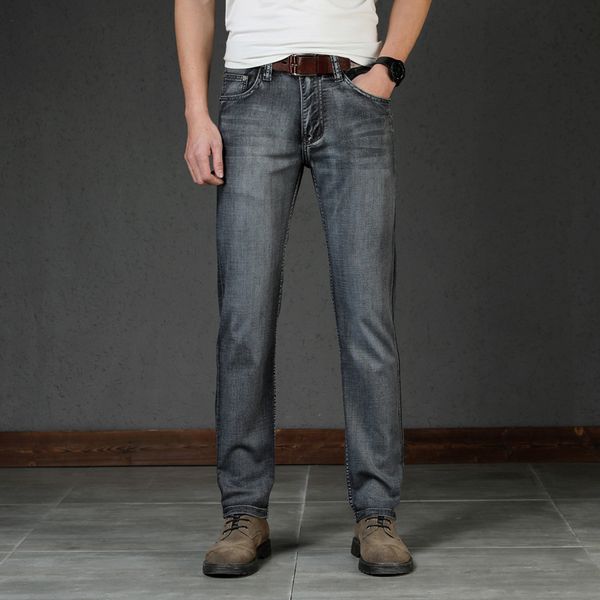 man's slim fit straight summer thin smoky gray jeans men's trende primary color youth casual trousers trendy, Blue
man's slim fit straight summer thin smoky gray jeans men's trende primary color youth casual trousers trendy, Blue