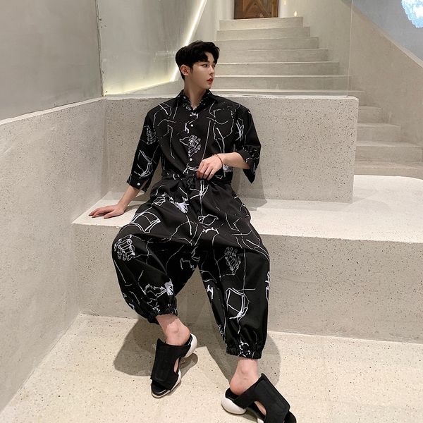 loose casual shirt jumpsuits cross pants male streetwear hip hop fashion overalls harem trousers men summer short sleeve mid, Black
loose casual shirt jumpsuits cross pants male streetwear hip hop fashion overalls harem trousers men summer short sleeve mid, Black
