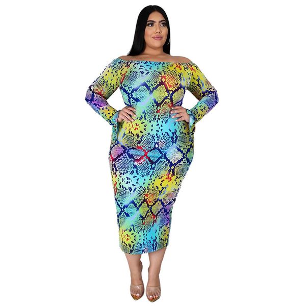 snake skin printed flare sleeve designer plus size dress slash neck slim bodycon dress autumn casual female clothing
snake skin printed flare sleeve designer plus size dress slash neck slim bodycon dress autumn casual female clothing