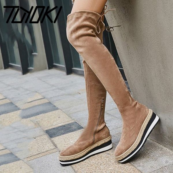 boots toyoki women genuine leather over knee black wedges platform zipper long daily shoes size 34-39
boots toyoki women genuine leather over knee black wedges platform zipper long daily shoes size 34-39