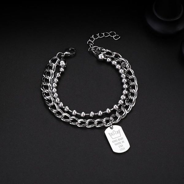 net red non-mainstream double layer titanium steel bracelet simple student personality disco hip hop couple's hand jewelry, Black
net red non-mainstream double layer titanium steel bracelet simple student personality disco hip hop couple's hand jewelry, Black