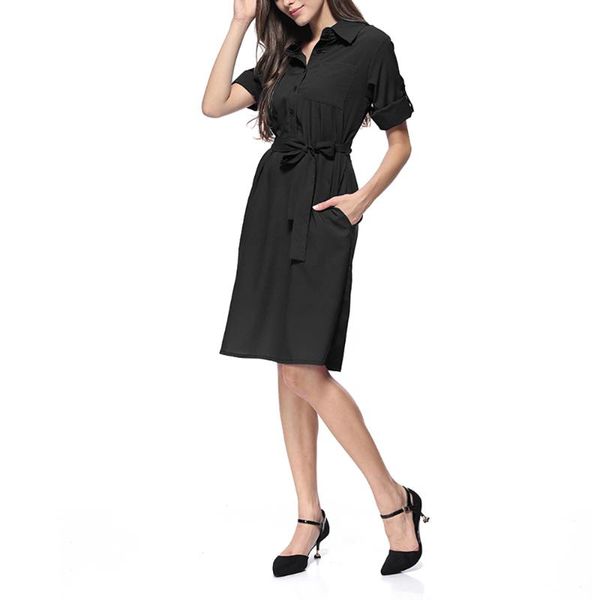 2020 new women's seven minute sleeve belt fall dress lapel pocket leisure commuter dress solid hx1111, Black;gray
2020 new women's seven minute sleeve belt fall dress lapel pocket leisure commuter dress solid hx1111, Black;gray