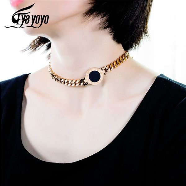 eyeyoyo 2 colors 9mm roman numerals curb cuban chain necklace for women s rose gold choker on neck, Golden;silver
eyeyoyo 2 colors 9mm roman numerals curb cuban chain necklace for women s rose gold choker on neck, Golden;silver