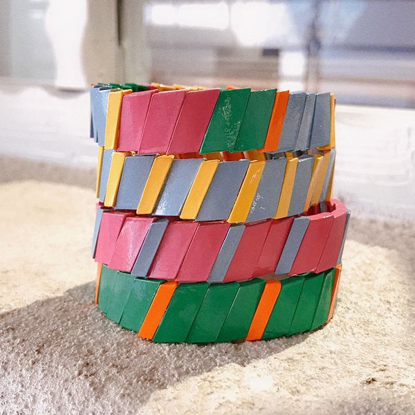 vintage bohemian metal painted colorful rainbow stackable rhombus square painted metal block tennis bracelet gold beach jewelry, Black
vintage bohemian metal painted colorful rainbow stackable rhombus square painted metal block tennis bracelet gold beach jewelry, Black