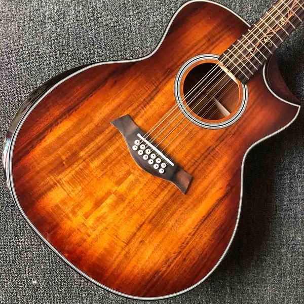 custom koa wood cutaway 12 strings acoustic electric guitar with armrest b-b band eq
custom koa wood cutaway 12 strings acoustic electric guitar with armrest b-b band eq