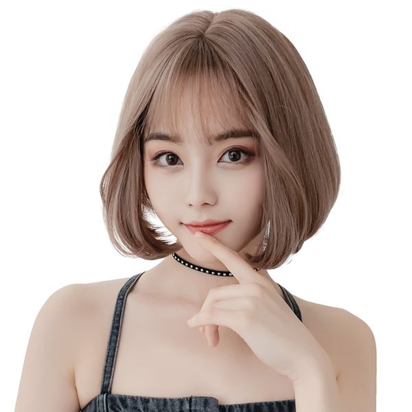 fashion women korean style girls short straight hair wigs natural air bangs synthetic hair lace front wigs, Black
fashion women korean style girls short straight hair wigs natural air bangs synthetic hair lace front wigs, Black
