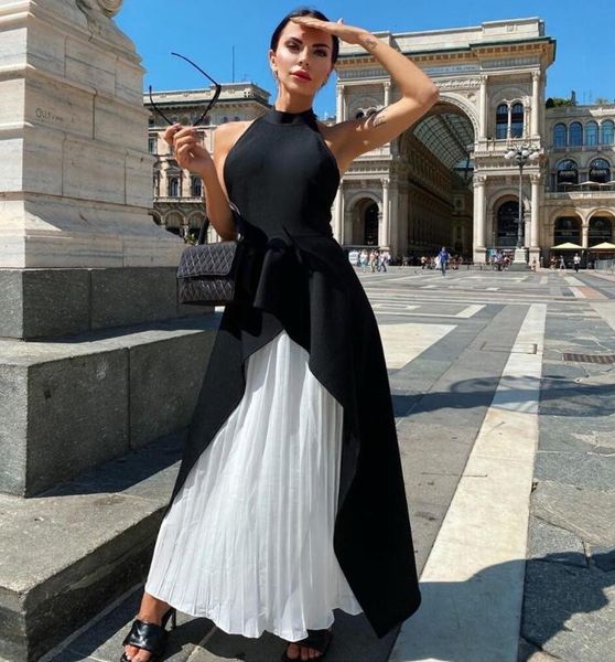 women autumn fashion halter backless black white two piece ruffles bandage set 2020 celebrity designer fashion women's set, Gray
women autumn fashion halter backless black white two piece ruffles bandage set 2020 celebrity designer fashion women's set, Gray