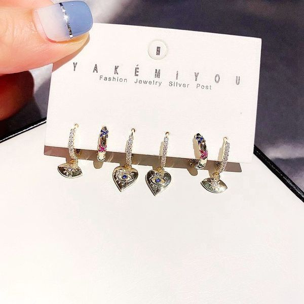 migga 6pcs colorful cubic zircon eye heart dangle earrings gold color cz crystal women jewelry, Silver
migga 6pcs colorful cubic zircon eye heart dangle earrings gold color cz crystal women jewelry, Silver