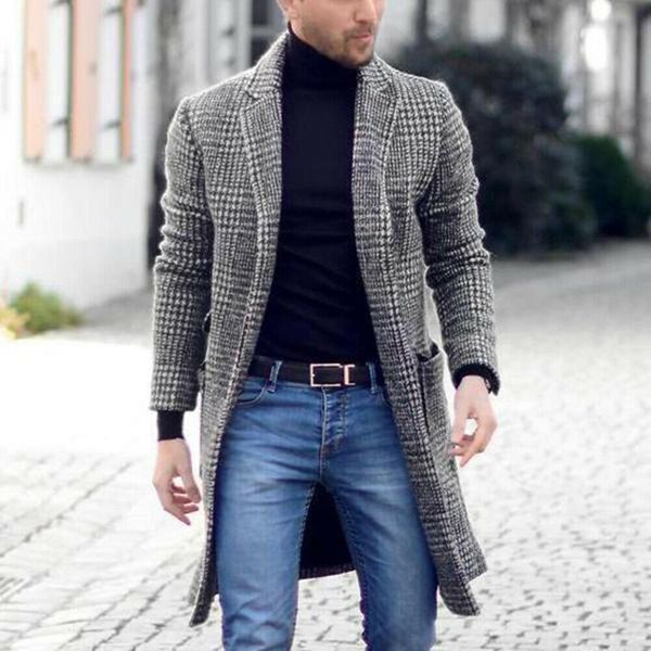 men's wool & blends autumn winter mens fashion coat casual thick trench business plaid classic long jackets stockings, Black
men's wool & blends autumn winter mens fashion coat casual thick trench business plaid classic long jackets stockings, Black