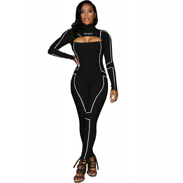 autunm new jumpsuits women long sleeve front and back hollow out romper fashion casual stripe patchwork sportswear bodysuit, Black;white
autunm new jumpsuits women long sleeve front and back hollow out romper fashion casual stripe patchwork sportswear bodysuit, Black;white