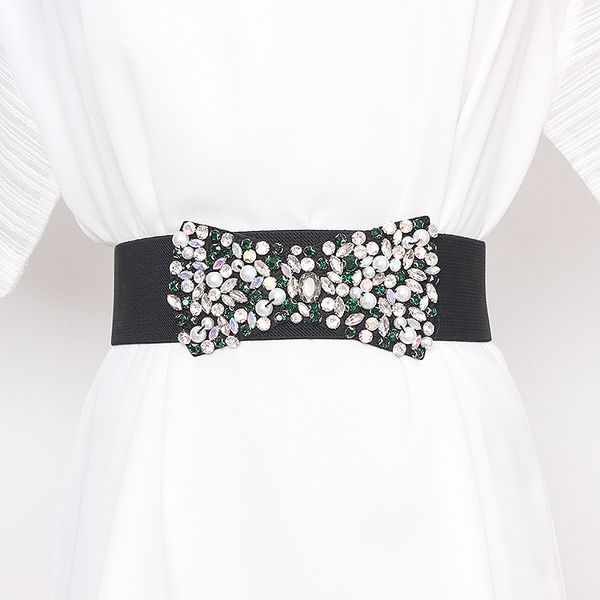 european designer rihinestone bow waist belt women mixed colorful crystal gem elastic wide waistband ladies summer dress belts, Black;brown
european designer rihinestone bow waist belt women mixed colorful crystal gem elastic wide waistband ladies summer dress belts, Black;brown