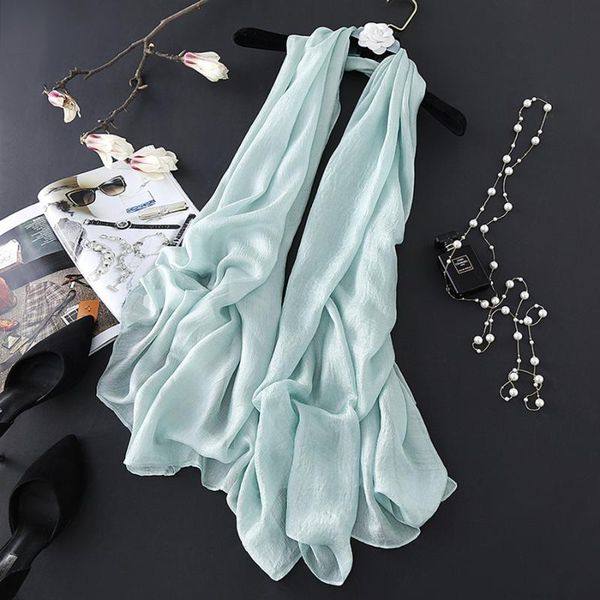 solid color silk scarf for women simple casual shawls foulard smooth long neck scarves lady beach cover up hijab femme, Blue;gray
solid color silk scarf for women simple casual shawls foulard smooth long neck scarves lady beach cover up hijab femme, Blue;gray