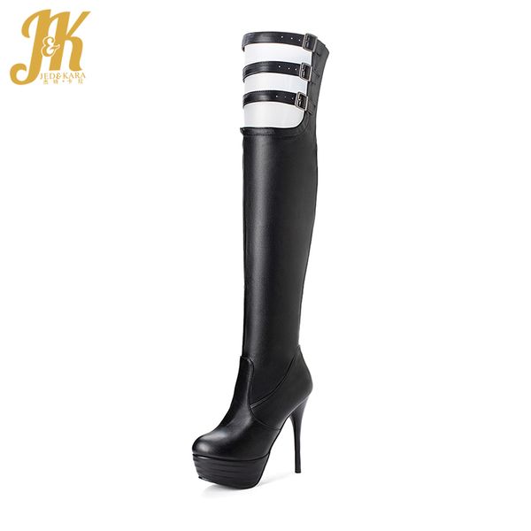 jk round toe stiletto heel high shoes solid women long shoes metal decor belt buckle female over the knee boot fashion boot, Black
jk round toe stiletto heel high shoes solid women long shoes metal decor belt buckle female over the knee boot fashion boot, Black