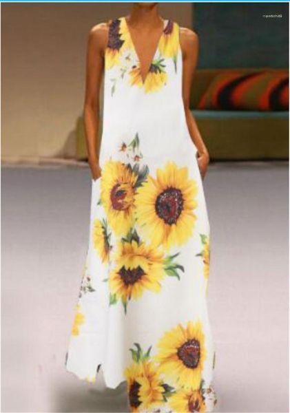 dresses sunflower printed deep v neck sleeveless female dresses plus size woman clothing summer women designer casual, Black;gray
dresses sunflower printed deep v neck sleeveless female dresses plus size woman clothing summer women designer casual, Black;gray