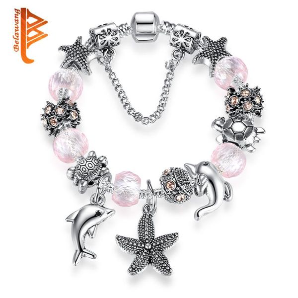 belawang dolphin starfish charm bracelet for women fashion original diy pink murano glass beads jewelry gift, Red;blue
belawang dolphin starfish charm bracelet for women fashion original diy pink murano glass beads jewelry gift, Red;blue