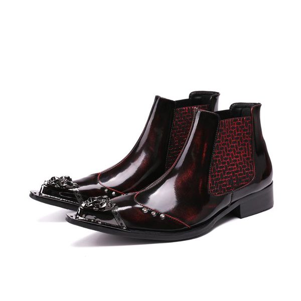 boots winter shoes genuine leather men pointed toe metal ti men's dress fashion handmade chain mens booties size 38-46, Black
boots winter shoes genuine leather men pointed toe metal ti men's dress fashion handmade chain mens booties size 38-46, Black