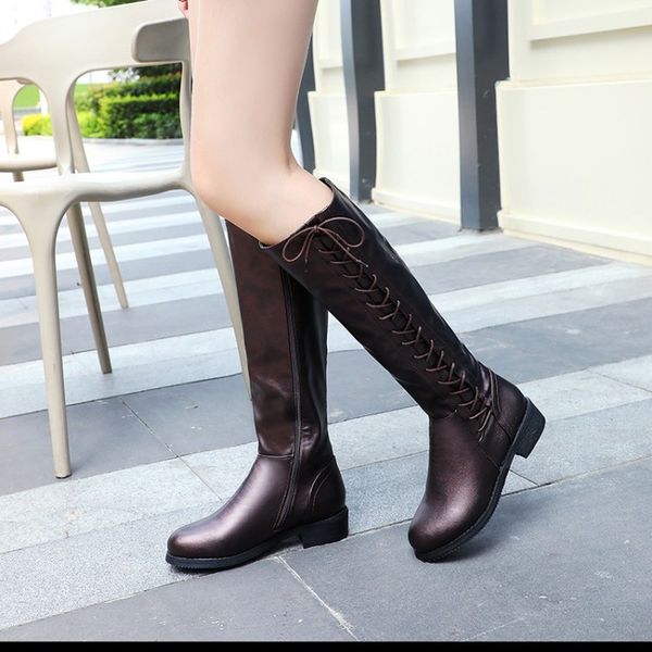 fashion cross-tied women boots winter motorcycle boots shoes women pure color med-heeled knee-high long tube zip, Black
fashion cross-tied women boots winter motorcycle boots shoes women pure color med-heeled knee-high long tube zip, Black