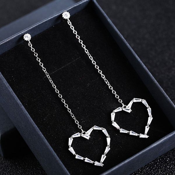 cute small heart white zircon tassel earrings fashion silver color drop earrings romantic wedding long dangle
cute small heart white zircon tassel earrings fashion silver color drop earrings romantic wedding long dangle