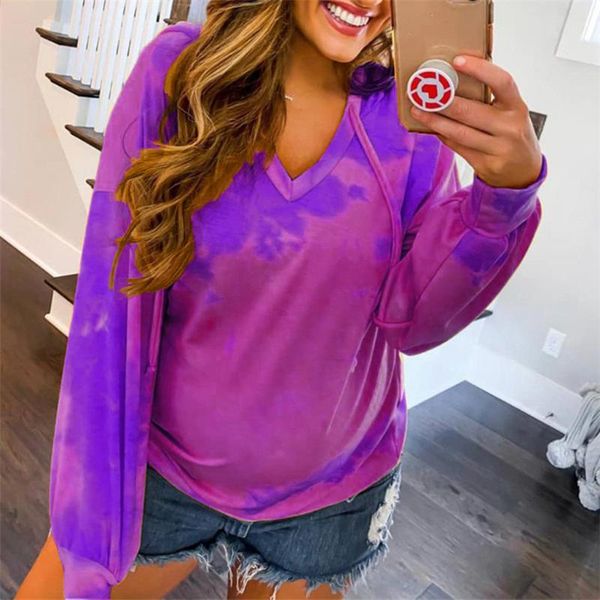 women's hoodies & sweatshirts women tie-dye causal pullover long sleeve v-neck sweatshirt blouse autumn winter clothing with flounces m, Black
women's hoodies & sweatshirts women tie-dye causal pullover long sleeve v-neck sweatshirt blouse autumn winter clothing with flounces m, Black