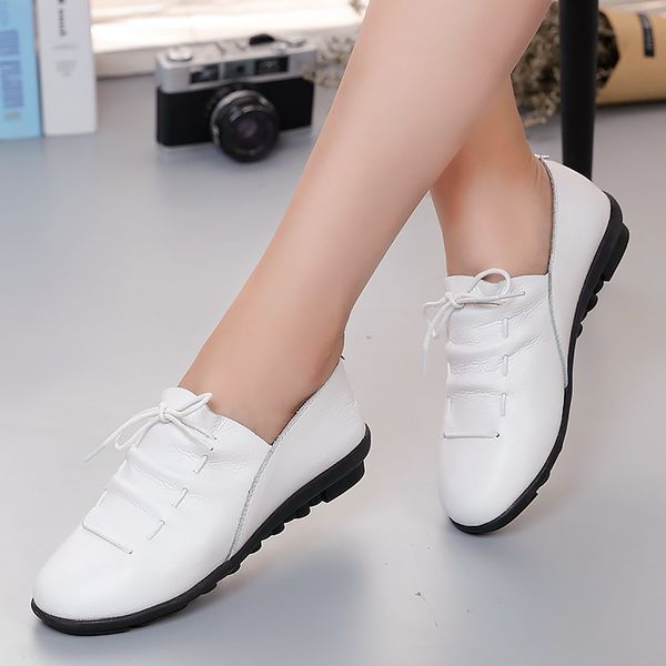 genuine leather flats shoes woman 2020 new rubber lace-up flat with casual shoes women outdoor solid fashion women summer, Black
genuine leather flats shoes woman 2020 new rubber lace-up flat with casual shoes women outdoor solid fashion women summer, Black