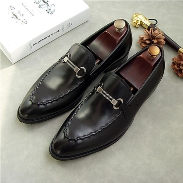 pointed new toe men dress shoes fashion slip-on falt handmade shoes genuine leather office party, Black
pointed new toe men dress shoes fashion slip-on falt handmade shoes genuine leather office party, Black