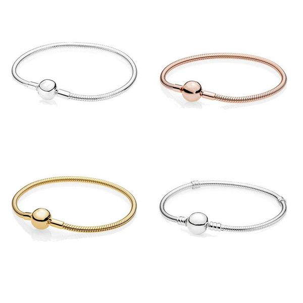 925 sterling silver bangle original pans moments smooth bracelet with round clasp women diy charm snake chain jewellery gift, Golden;silver
925 sterling silver bangle original pans moments smooth bracelet with round clasp women diy charm snake chain jewellery gift, Golden;silver