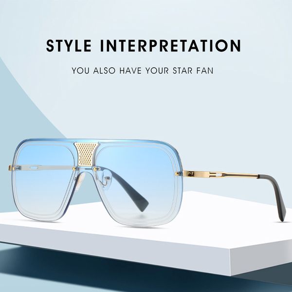 2020 fashion semi-rimm square pilot yle men's popular man design brand sunglasses uv, White;black
2020 fashion semi-rimm square pilot yle men's popular man design brand sunglasses uv, White;black