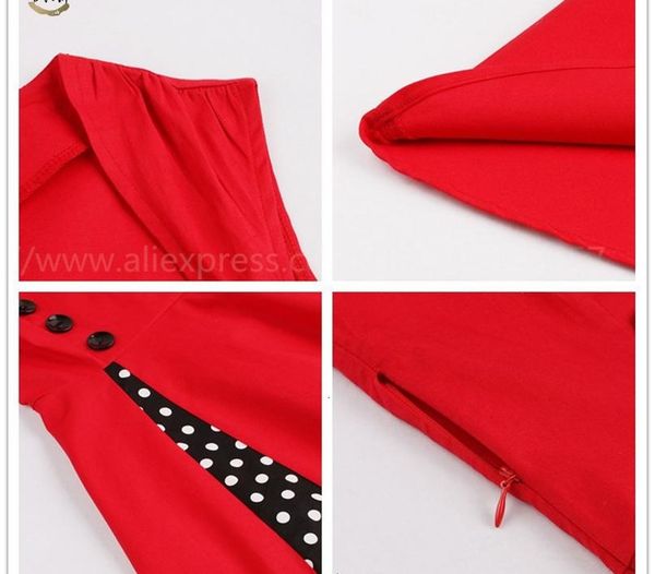 60s 50s vintage women dress sleeveless polka dot party vestido elegant patchwork red a line dress casual big plus size 4xl designer clothes, Black;gray
60s 50s vintage women dress sleeveless polka dot party vestido elegant patchwork red a line dress casual big plus size 4xl designer clothes, Black;gray